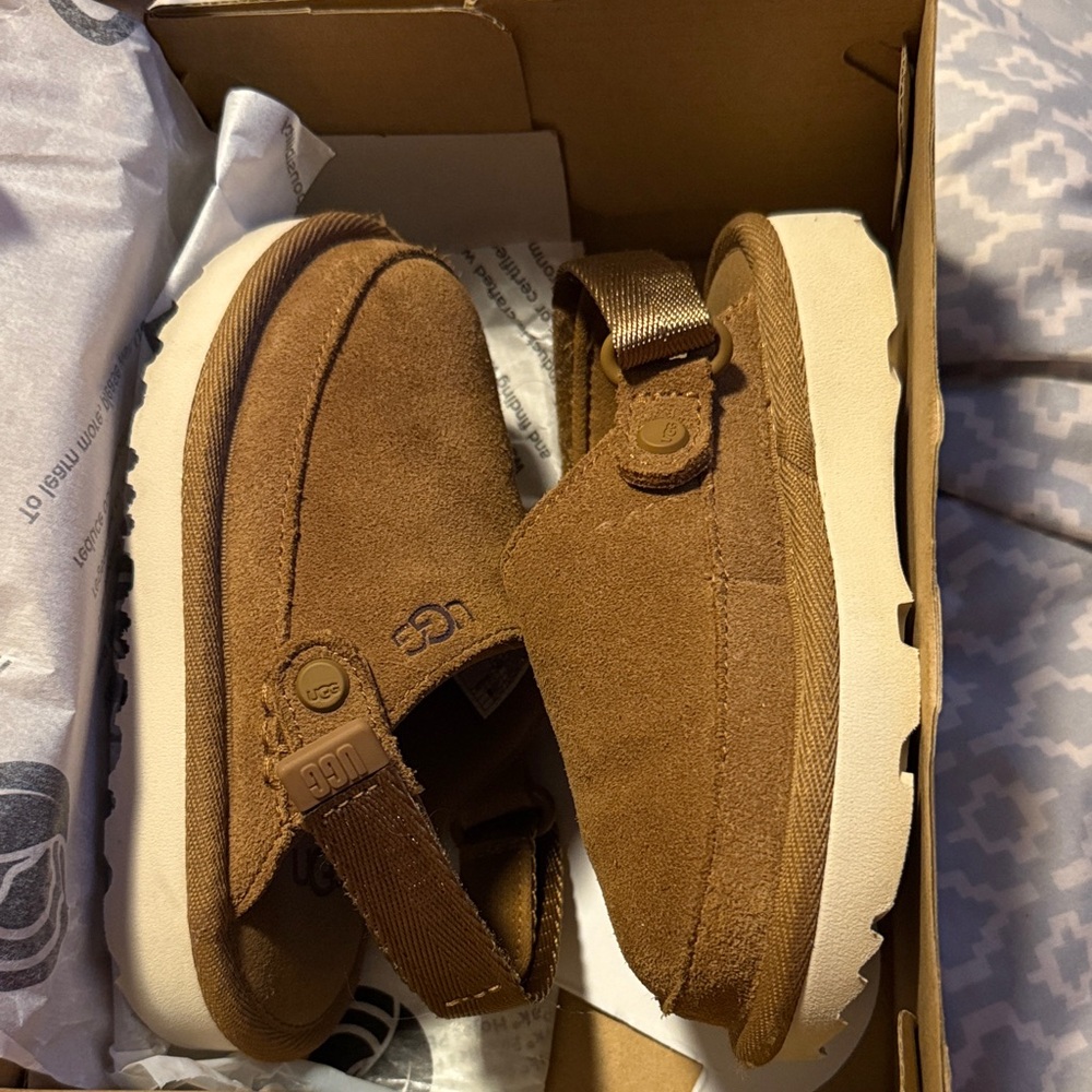 UGG Tan Suede Slip-On Shoes